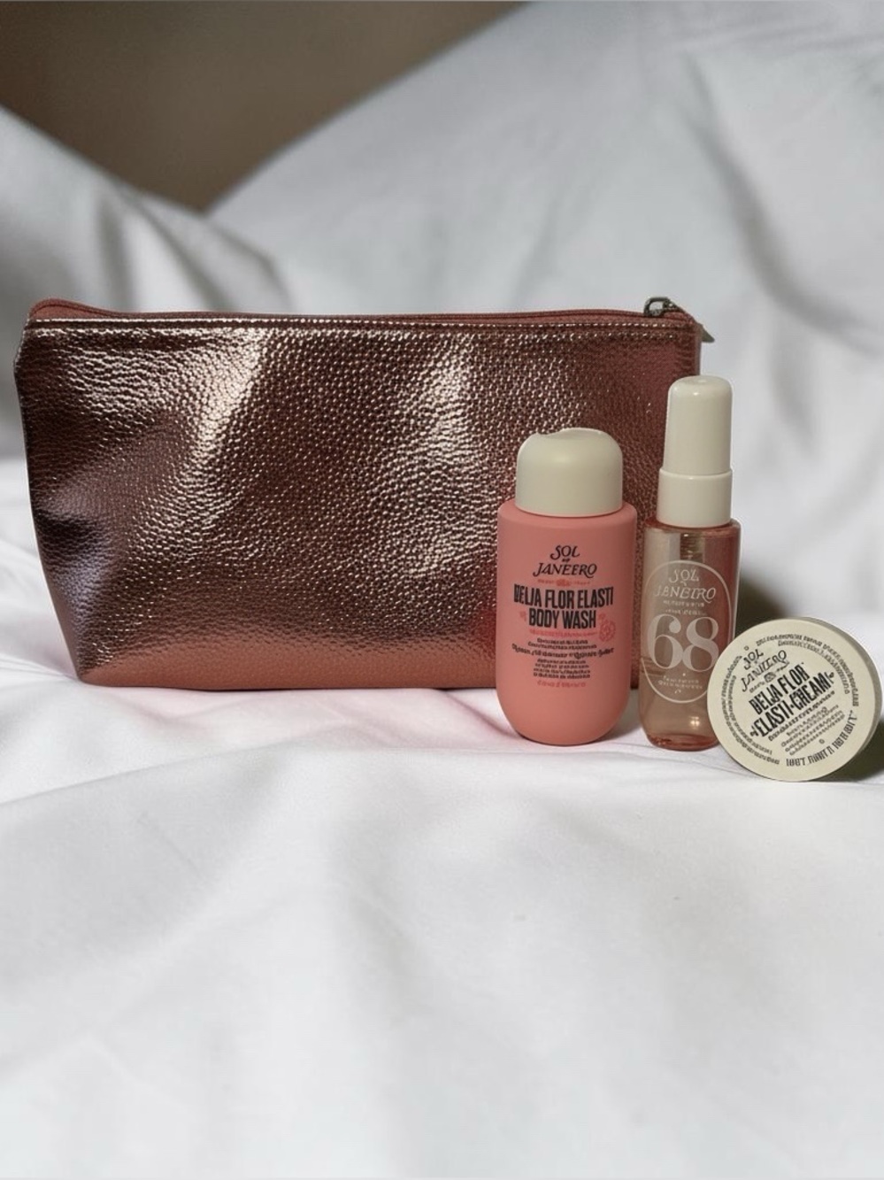 NEW EMPTY Sol de Janeiro Beija Flor (68) Travel Beauty Set with Cosmetic Pouch